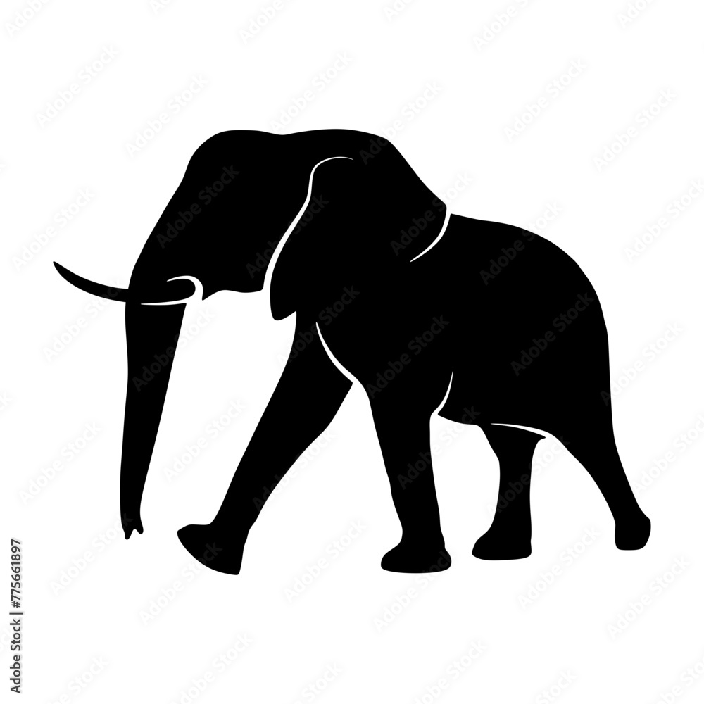 The silhouette of an elephant