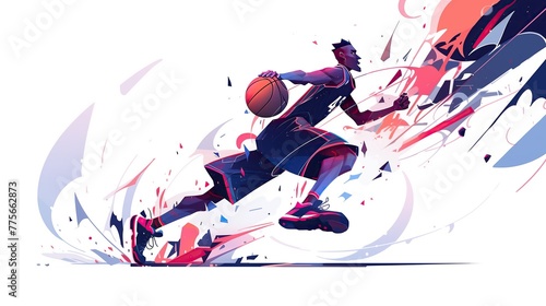 illustration of a basketball player on a white background