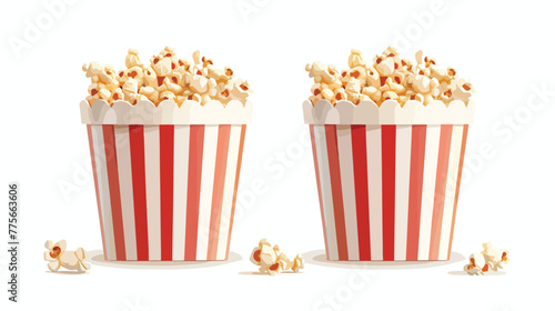 Striped popcorn box container. Isolated 3d vector 