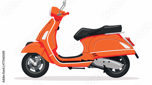 Image of a motor scooter flat vector isolated on white