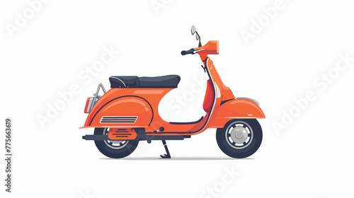 Image of a motor scooter flat vector isolated on white