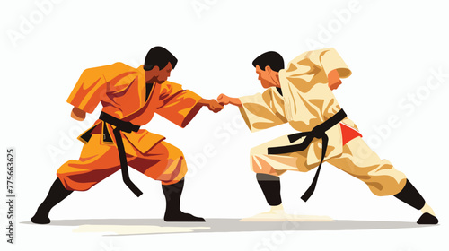 Image of Nippon Kempo match flat vector isolated on white photo