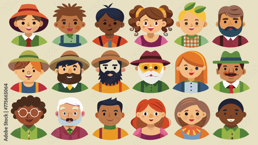 et Of Colorful Diverse Multicultural Farmers, Diverse Farmers Ethnic Icons Vector Collection, Colorful Multicultural Farmers Icons, Diverse Farmers et Of Colorful Diverse Multicultural Farmers, Diverse Farmers Ethnic Icons Vector Collection, Colorful Multicultural Farmers Icons, Diverse Farmers