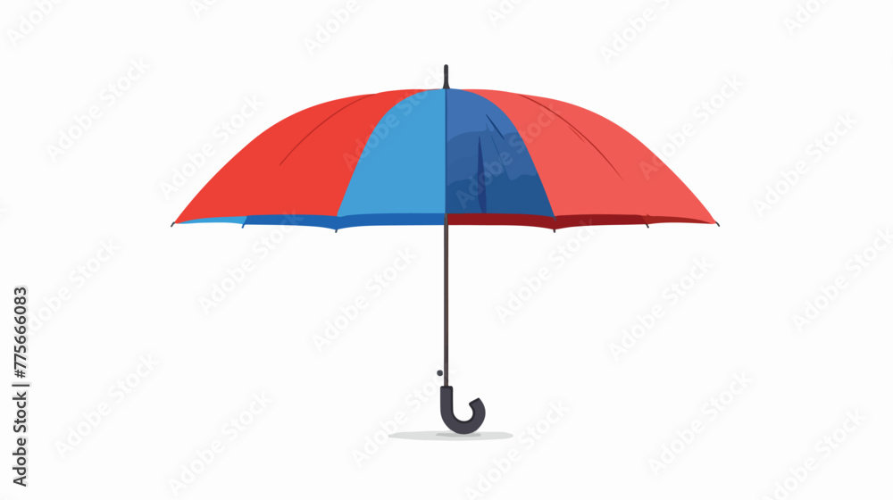 Isolated opened red blue automatic collapsible umbrella