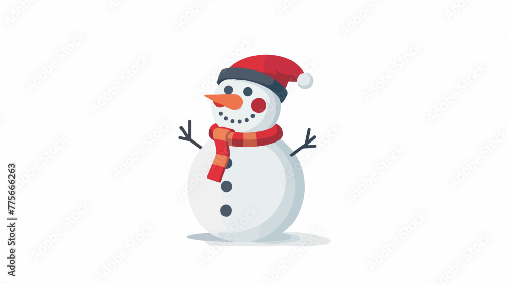 Isolated snowman with scarf. Christmas season - vector