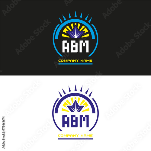 ABM letter logo vector design on black and white color background ABM letter logo icon design 