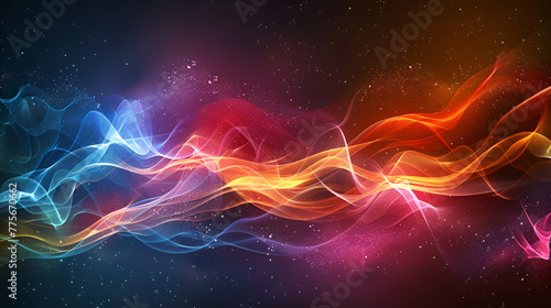 abstract colorful background with lines and waves, abstract background with multicolored smoke in the form of waves ,A wave of colorful light blurring across the frame, creating a dynamic and vibrant 