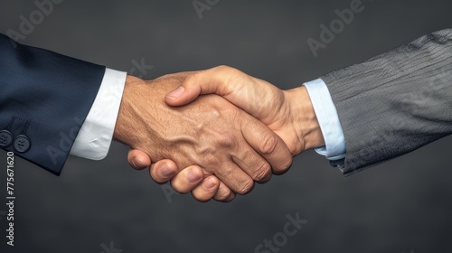 Business handshake on dark background. Professional agreement and partnership concept.