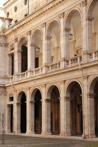Palazzo della Sapienza Courtyard Arcade in Rome, Italy
