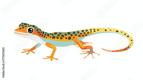 Lizard vector design animal and reptile gecko flat vector