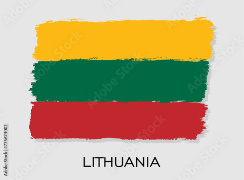 Lithuania flag brush stroke design. National flag of Lithuania. Free Download Lithuania flag brush stroke design. National flag of Lithuania. - GFXLoad