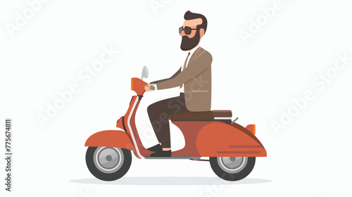 Man scooter business vector character flat vector isolated