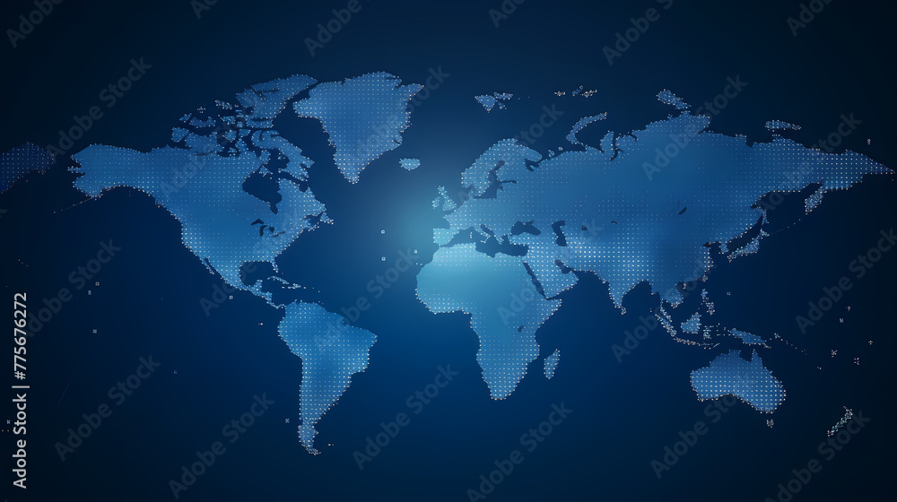 World map on abstract dark blue background World map on abstract dark blue background
