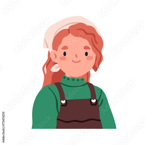Cute girl smiling, portrait. Happy friendly kid, cheerful positive face expre...