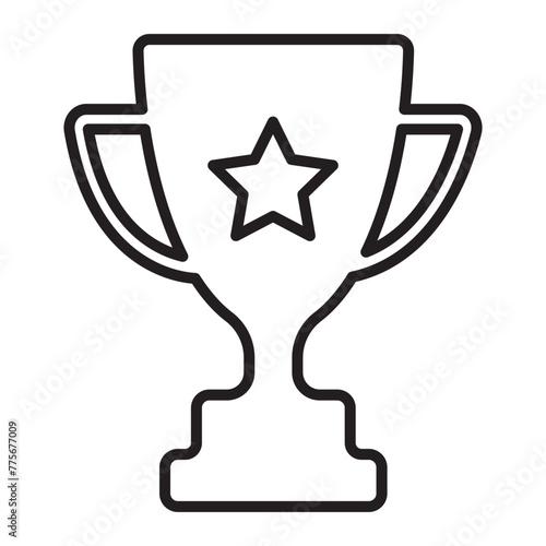 Trophy icon vector logo template. Trophy line icon vector images. 11:11