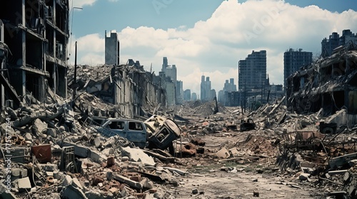 The ruins of cities destroyed after the war #775677264