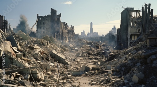 The ruins of cities destroyed after the war #775677694