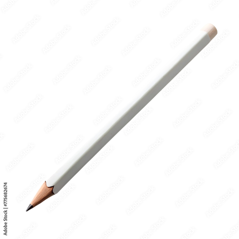 White pencil, isolated on transparent background. White pencil, isolated on transparent background.