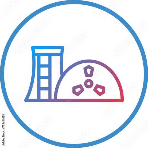 Vector Design Nuclear Plant Icon Style