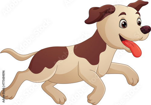 Happy cartoon dog running isolated on white background (ID: 775684896)