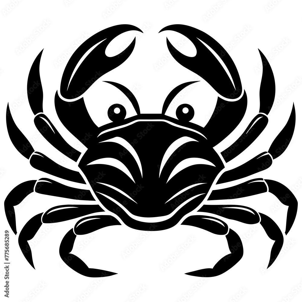 Crab head Silhouette Vector logo Art, Icons, and Graphics vector illustration