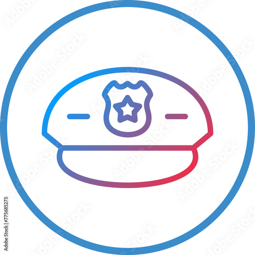 Vector Design Police Hat Icon Style