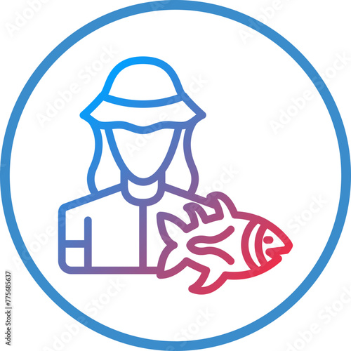 Vector Design Fisherwoman Icon Style