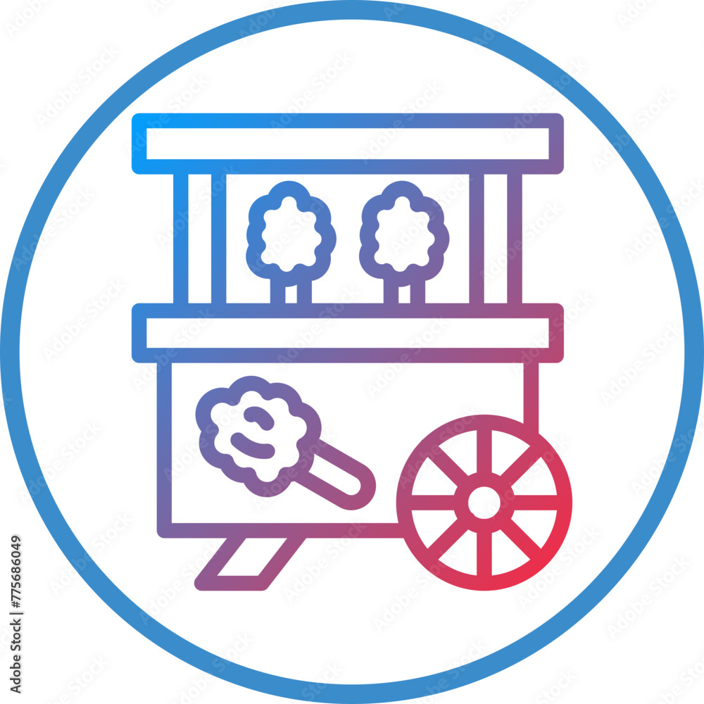 Vector Design Cotton Candy Stall Icon Style Vector Design Cotton Candy Stall Icon Style