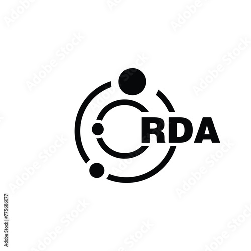 RDA letter logo design on white background. RDA logo. RDA creative initials letter Monogram logo icon concept. RDA letter design