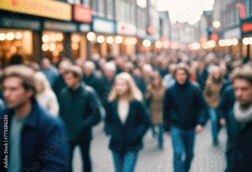 blurred photo of a people walking in the crowded street