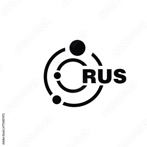 RUS letter logo design on white background. RUS logo. RUS creative initials letter Monogram logo icon concept. RUS letter design
