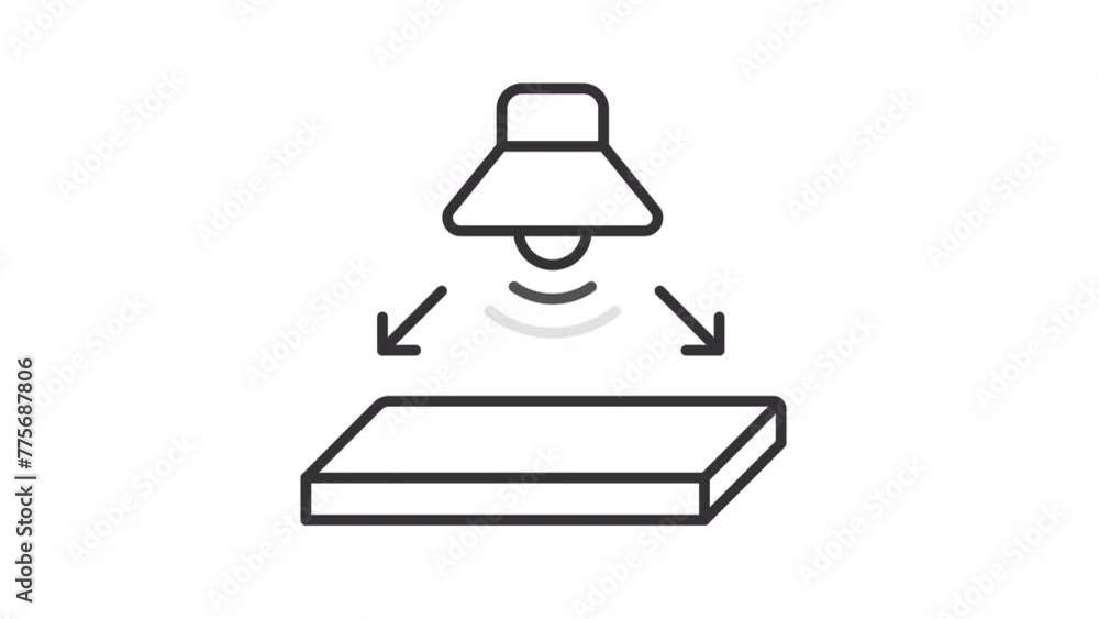 Soundproof floor line animation. Acoustic underlayment animated icon. Moving arrow, noise reverberation. Black illustration on white background. HD video with alpha channel. Motion graphic Soundproof floor line animation. Acoustic underlayment animated icon. Moving arrow, noise reverberation. Black illustration on white background. HD video with alpha channel. Motion graphic