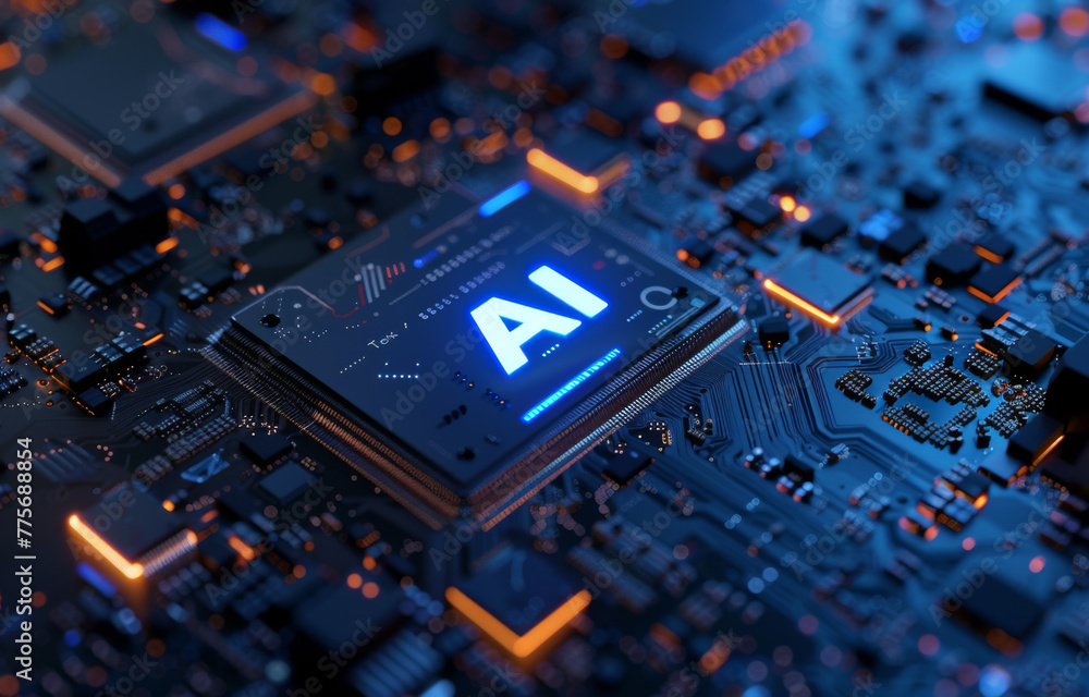 Top view of computer AI Chip, CPU, Artificial Intelligence concept, conceptual image. Top view of computer AI Chip, CPU, Artificial Intelligence concept, conceptual image.