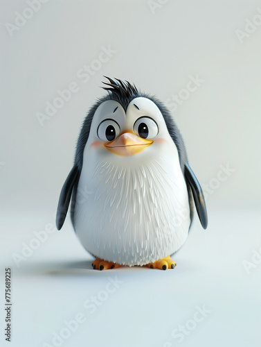 cute 3D render penguin mascot