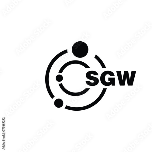 SGW letter logo design on white background. SGW logo. SGW creative initials letter Monogram logo icon concept. SGW letter design photo