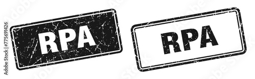 rpa stamp set. rpa square grunge sign