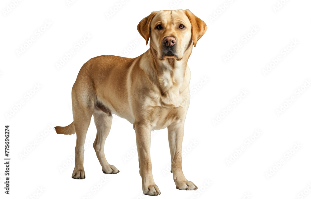 Labrador Retriever Standing Alert on Transparent Background Labrador Retriever Standing Alert on Transparent Background