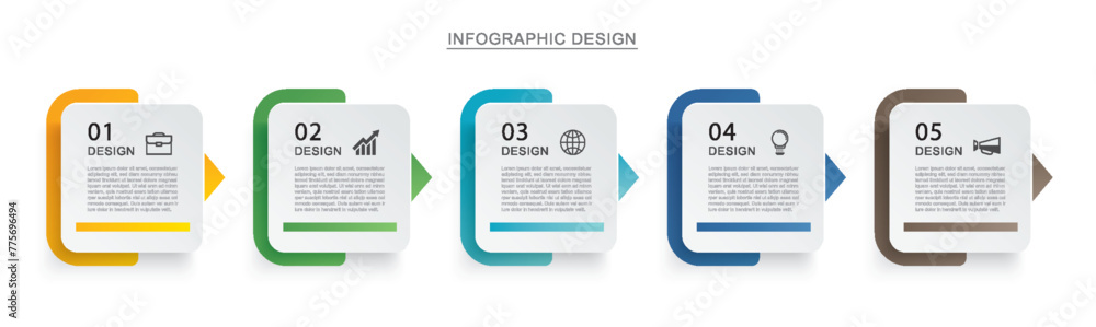 5 data infographics timeline tab paper index template. Illustration abstract background. 5 data infographics timeline tab paper index template. Illustration abstract background.