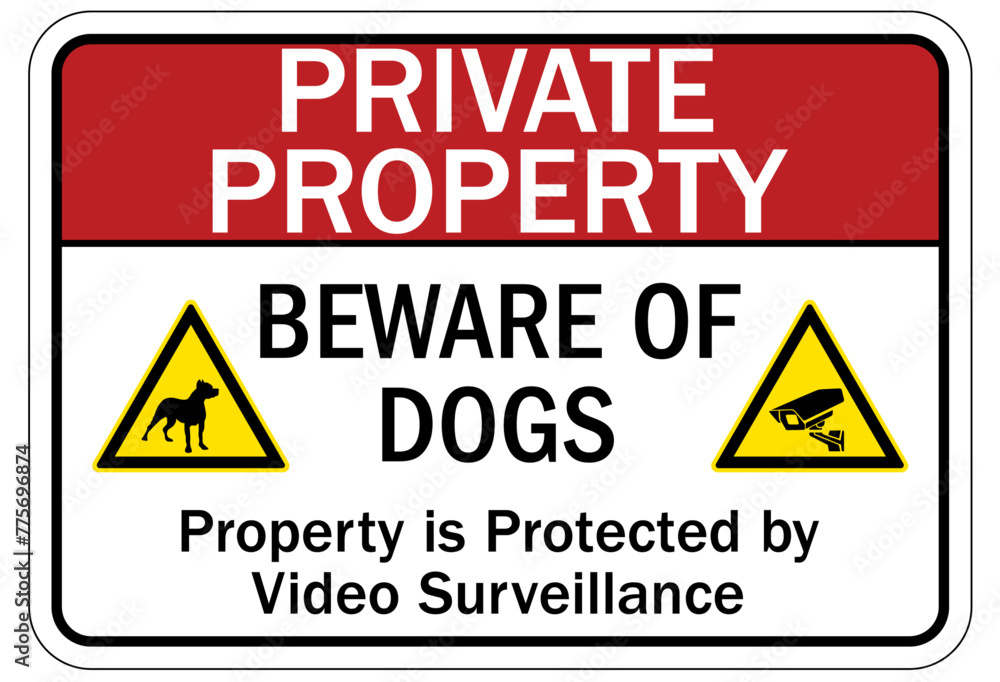 Beware of dog warning sign Beware of dog warning sign