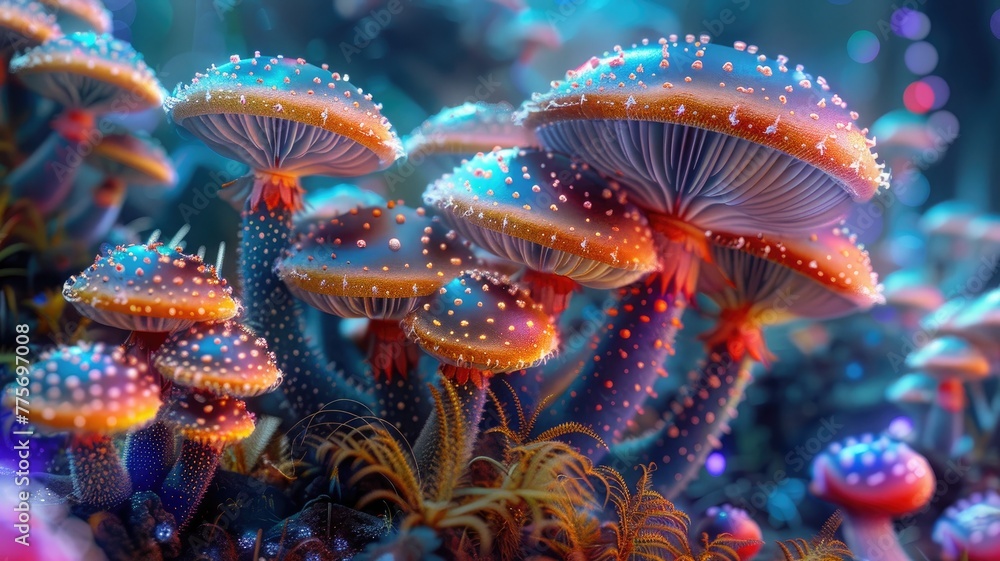 decorative mushrooms with hallucinations. Produced using Gen decorative mushrooms with hallucinations. Produced using Gen