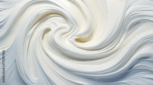 An artistic background featuring swirls of thick yogurt, with a close-up on its rich and velvety texture, embodying natural goodness Ai Generative