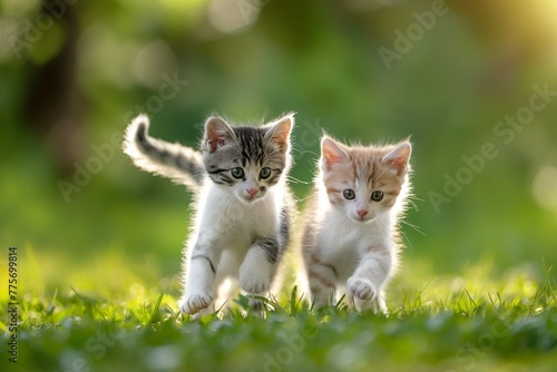 Cats on grass © Yelena