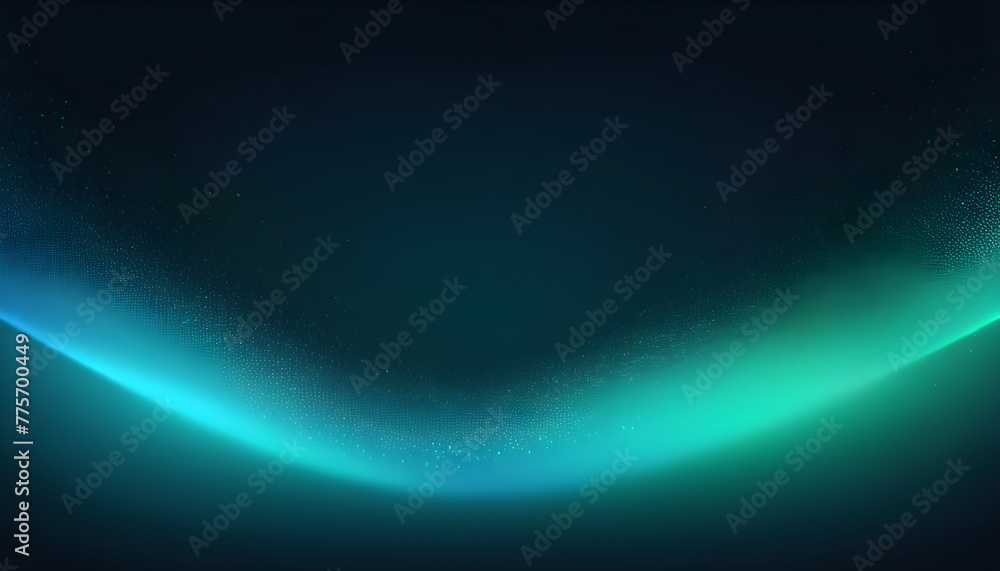 Naklejka premium Dark green blue glowing grainy gradient background 2