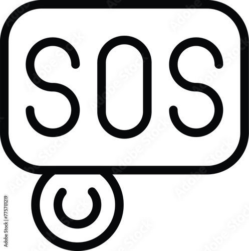 Emergency alert icon outline vector. First aid request. Crisis intervention center