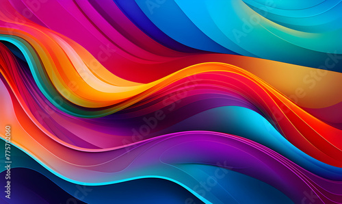 Abstract multi colored wave pattern shiny flow