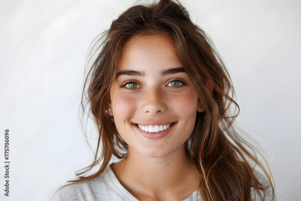 Young woman close up portrait. Model woman laughing and smiling. Healthy face skin care beauty, skincare cosmetics, dental Young woman close up portrait. Model woman laughing and smiling. Healthy face skin care beauty, skincare cosmetics, dental