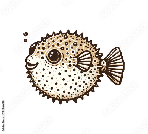 Puffers Fish hand drawn vector illustration