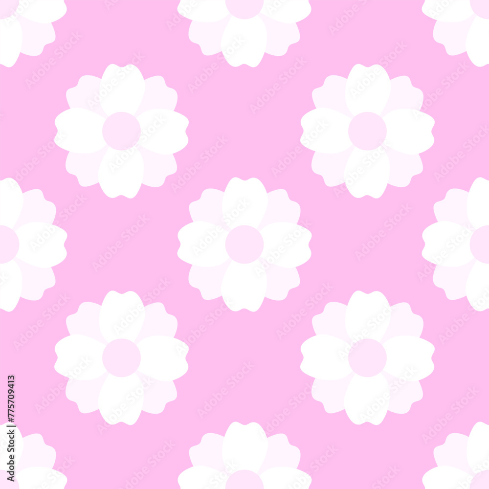 Seamless delicate seamless background with flowers hand drawn drawing. Linear doodle flowers vector. Seamless background for wrapping paper.