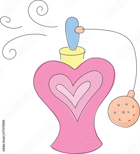 Perfume bottle with pump. Perfume bottle.