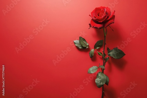 red rose on red background